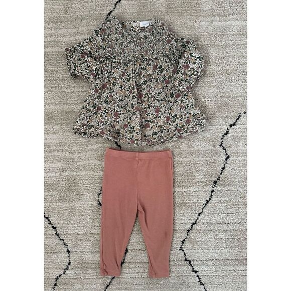 Angel Dear 6-12 Months Floral Baby Girl Bundle (Jumpsuit and Tunic with pants) - Picture 5 of 8
